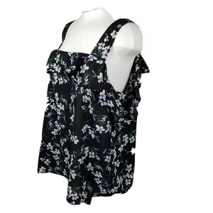 Banana Republic Floral Tank Top in Black and Purple